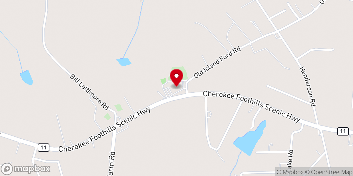 Map showing location of Arrowwood Baptist Church