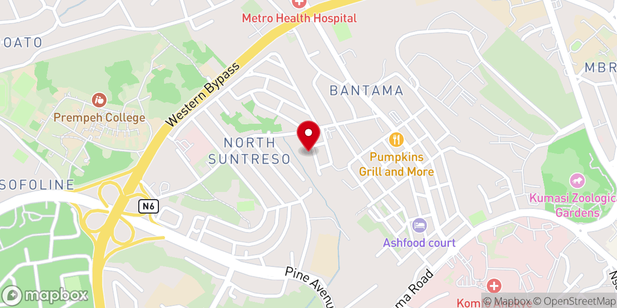 Map showing location of St. James Baptist Church