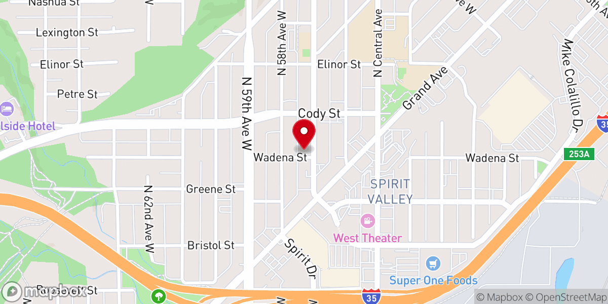 Map showing location of Oasis Ministry Center of Duluth