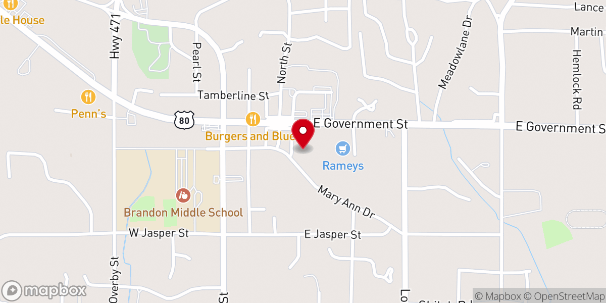 Map showing location of First United Methodist Church of Brandon