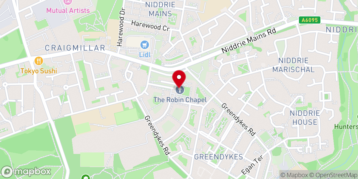 Map showing location of The Robin Chapel
