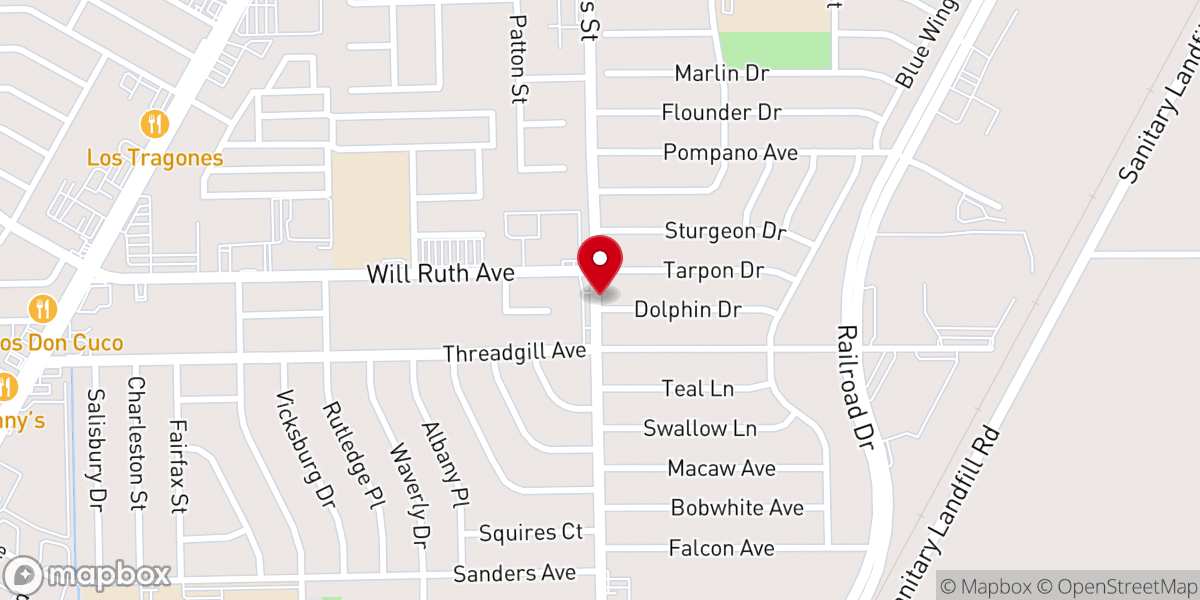 Map showing location of New Beginning Missionary Baptist Church