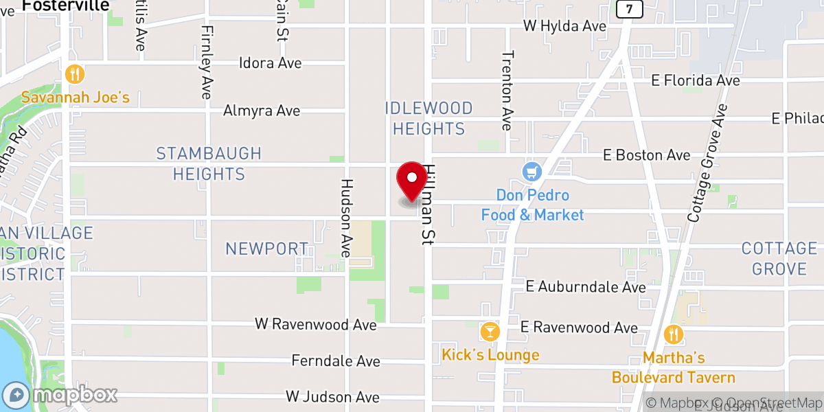 Map showing location of Full Gospel Miracle Church