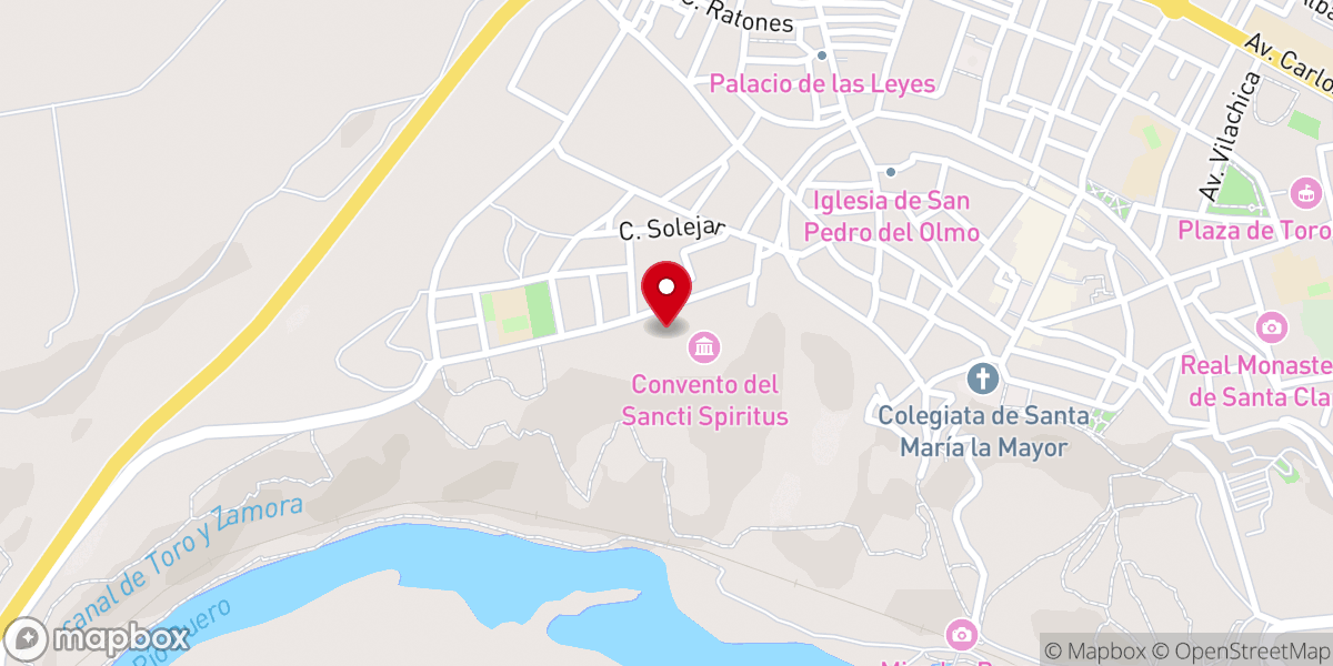 Map showing location of Monasterio del Sancti Spiritus el Real de Toro