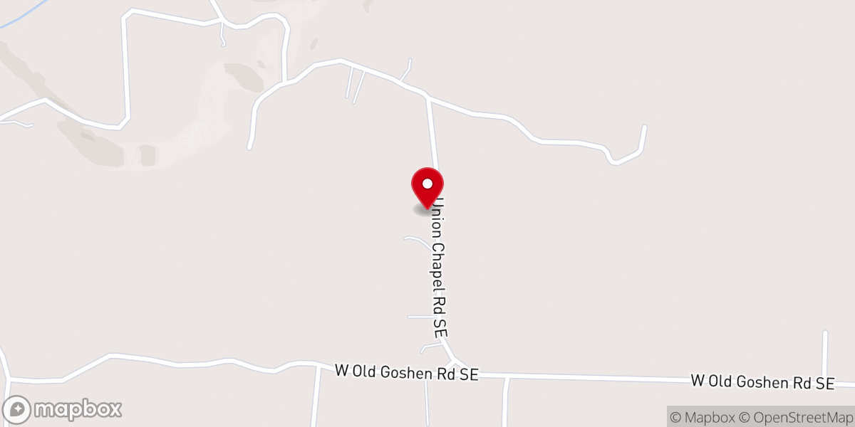 Map showing location of Union Chapel Christian Church