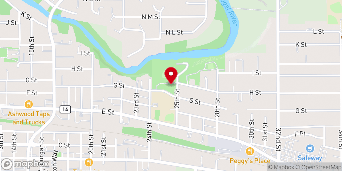 Map showing location of Hathaway Park