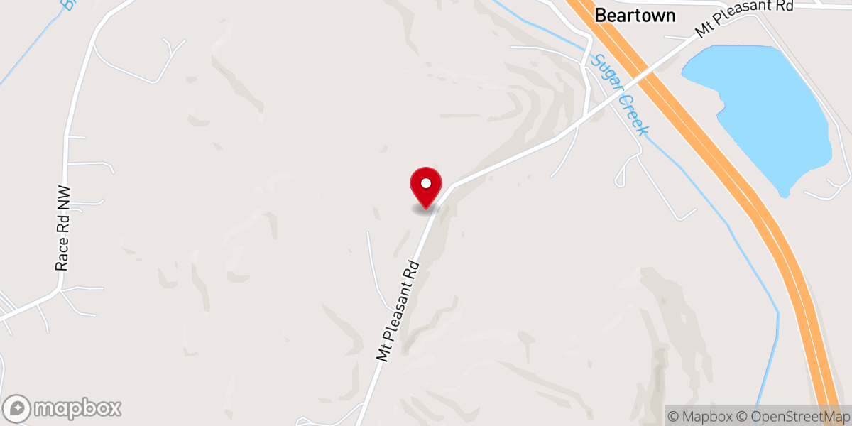 Map showing location of Mount Zion Church