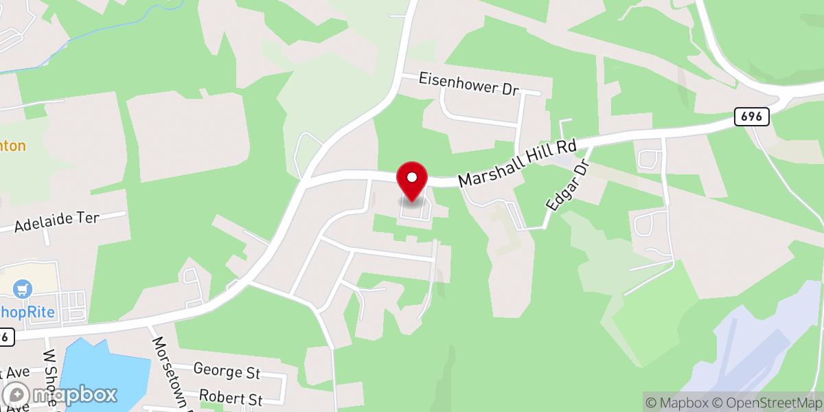 Map showing location of The Almond Branch Church & Resource Center