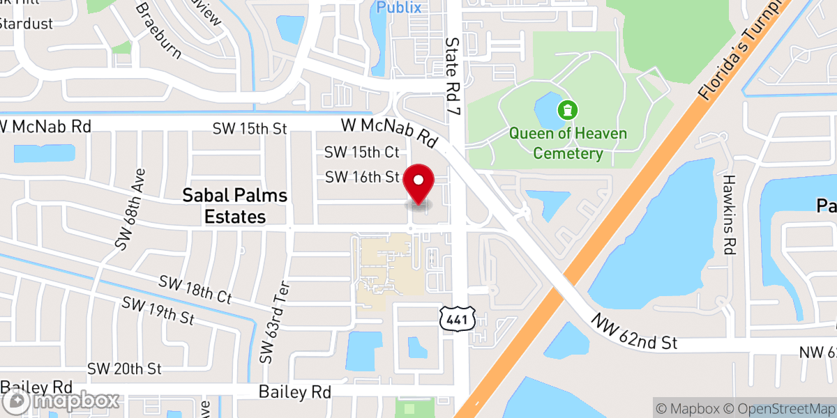 Map showing location of Arabic Church Fort Lauderdale , Florida الكنيسة العربية فلوريدا