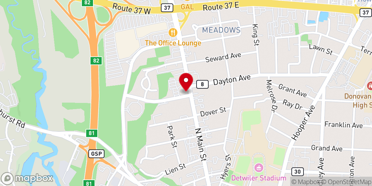 Map showing location of New Life Church of Toms River