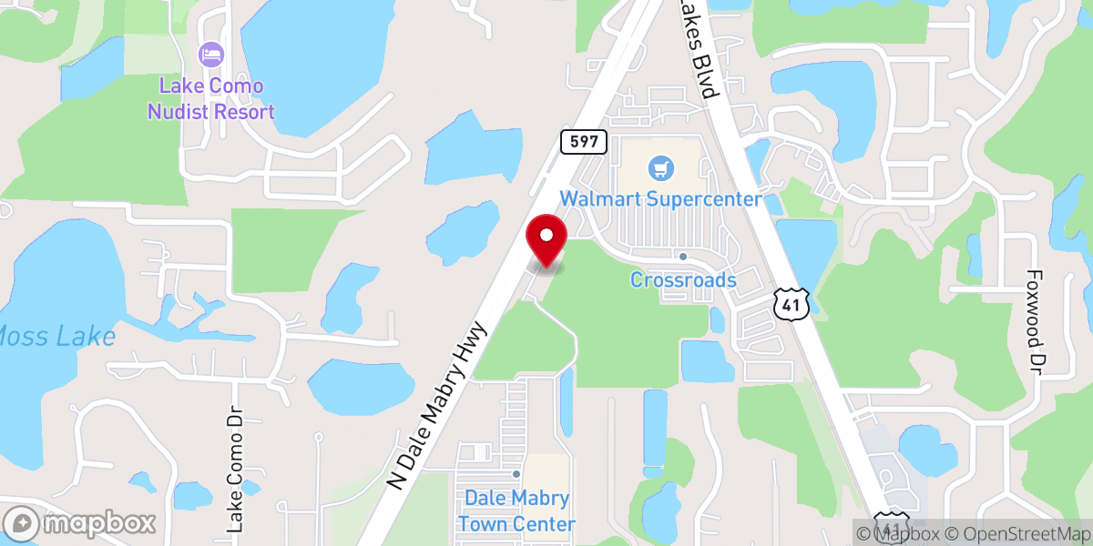 Map showing location of Curaleaf Dispensary Lutz