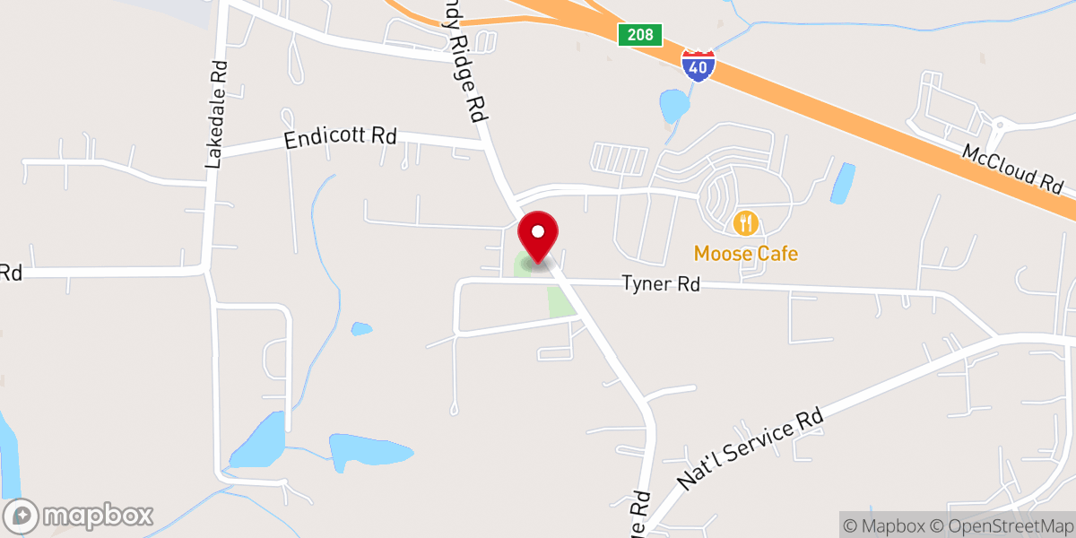 Map showing location of Zion Hill United Methodist Church