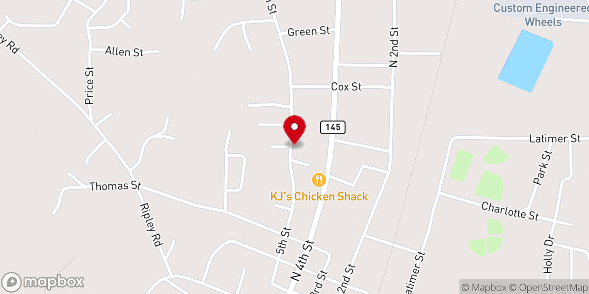 Map showing location of Church of God