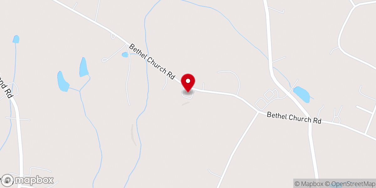 Map showing location of Bethel Baptist Church