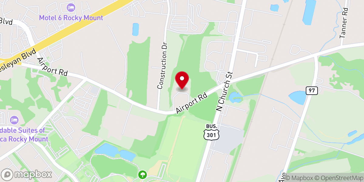Map showing location of Rocky Mt Shrine Club