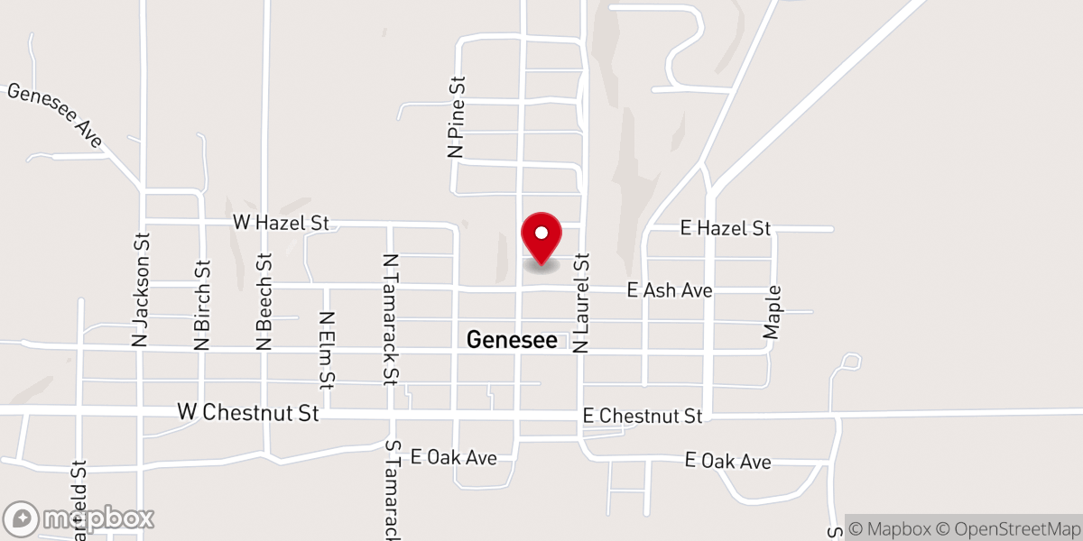 Map showing location of Genesee Community Church