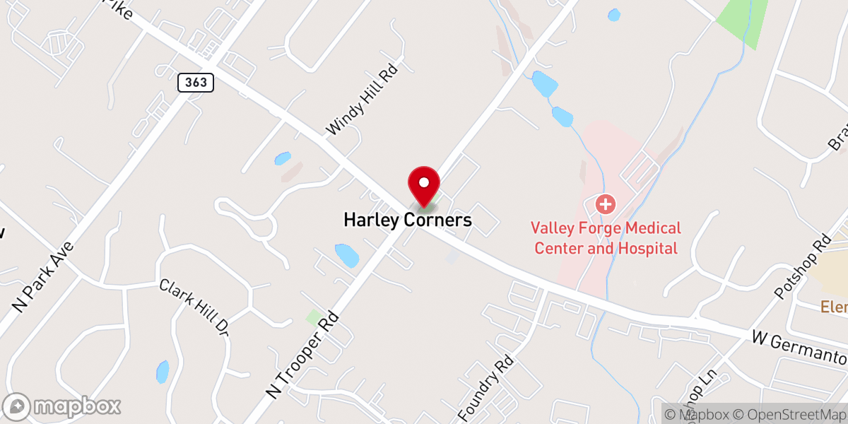 Map showing location of Old Norriton Presbyterian Church