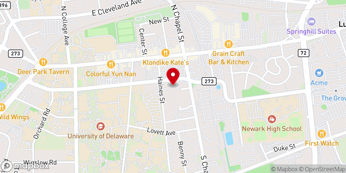 Map showing location of Calvary Baptist Church