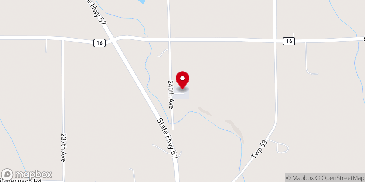 Map showing location of Mantorville Twp Office