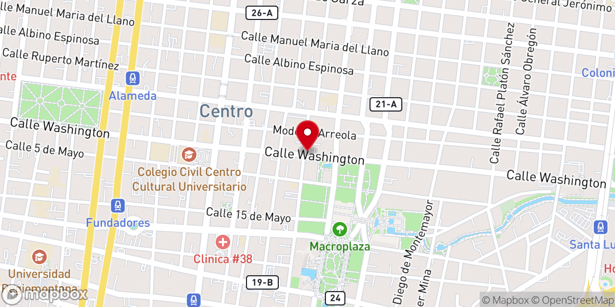Map showing location of Iglesia Metodista la Trinidad