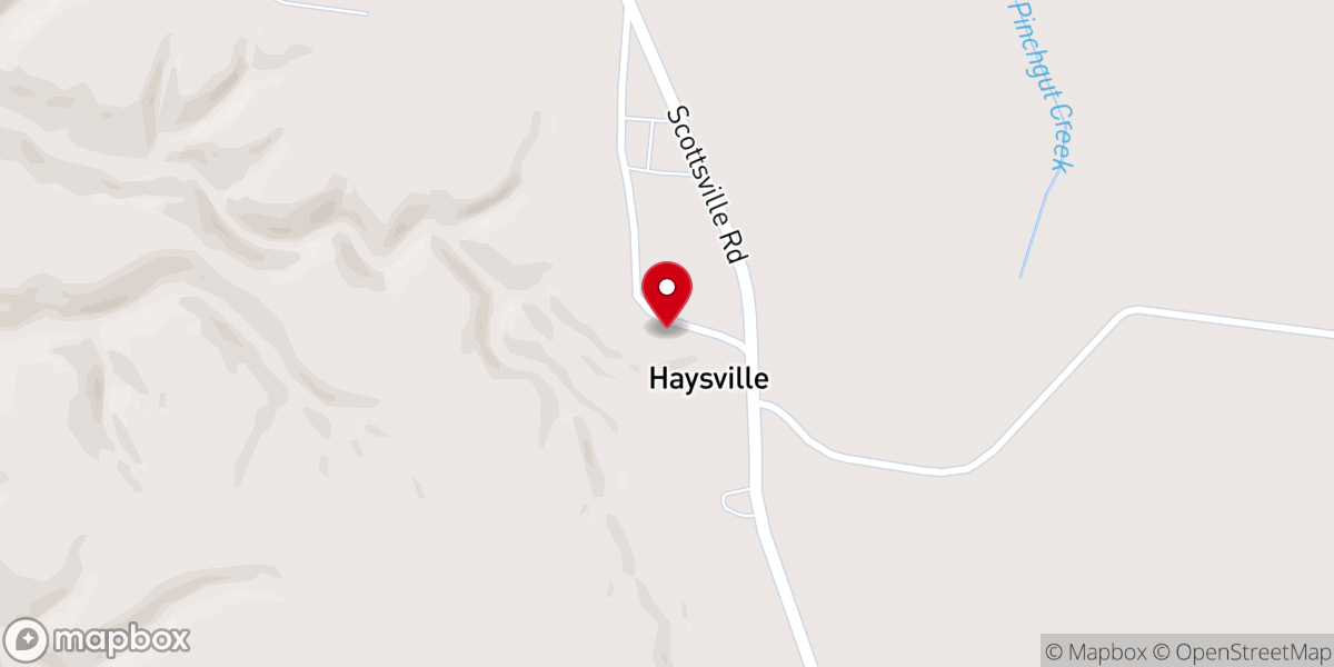 Map showing location of Haysville Missionary Baptist Church