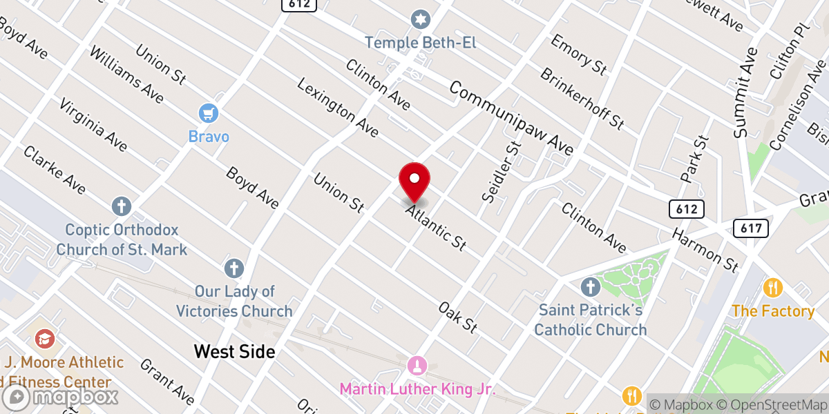 Map showing location of Jerusalem Baptist Church