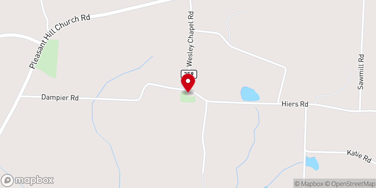 Map showing location of Wesley Chapel Methodist Church
