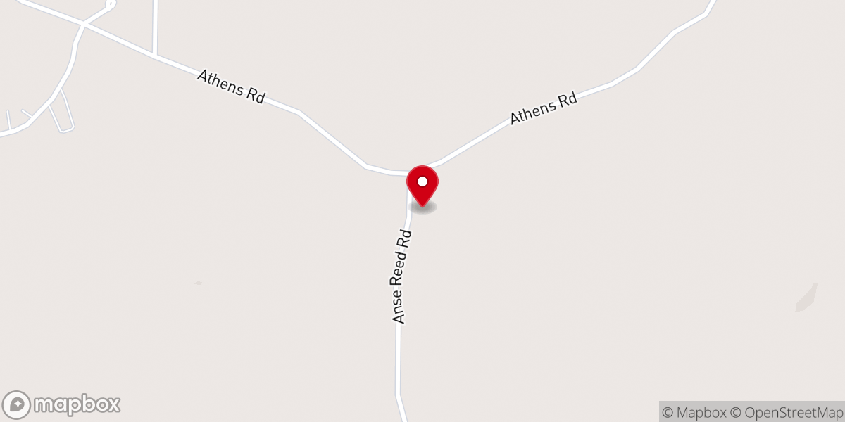Map showing location of Athens Church