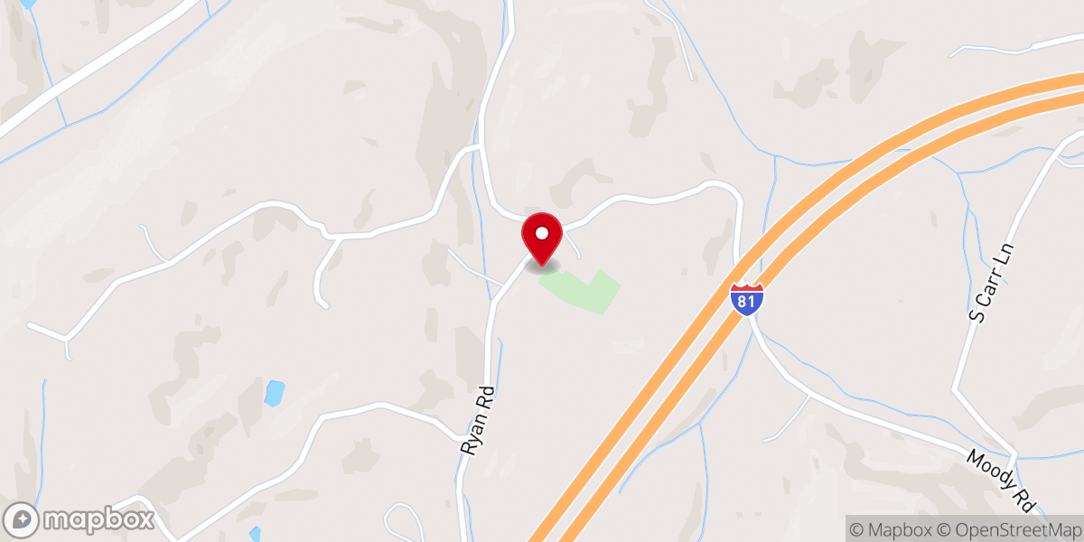 Map showing location of Lovelace Baptist Church