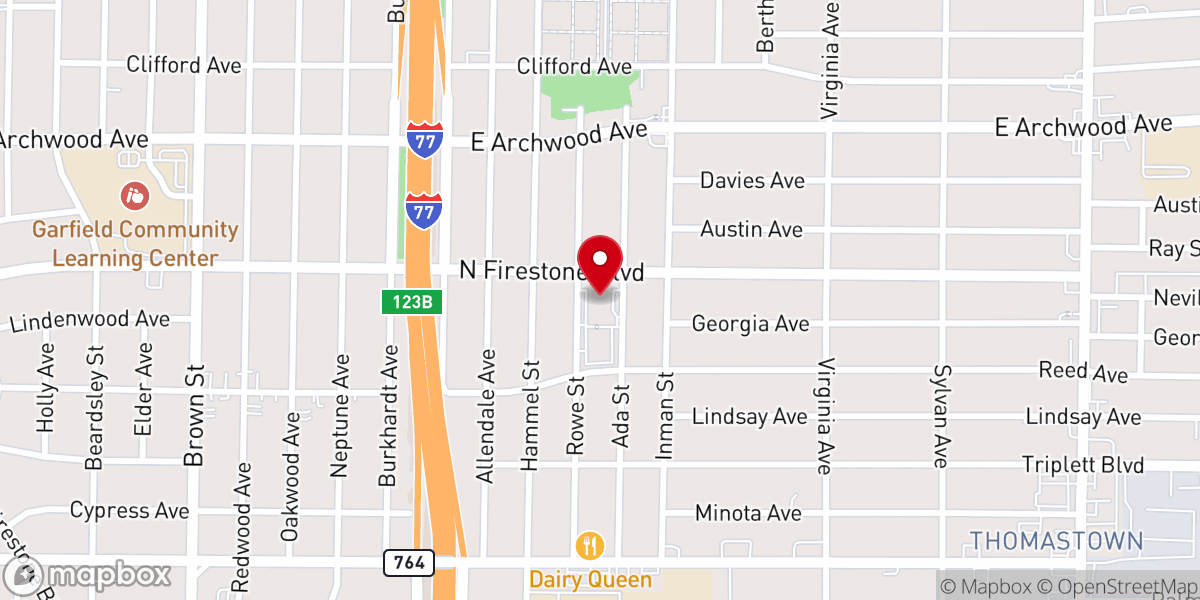 Map showing location of Grace Baptist Church