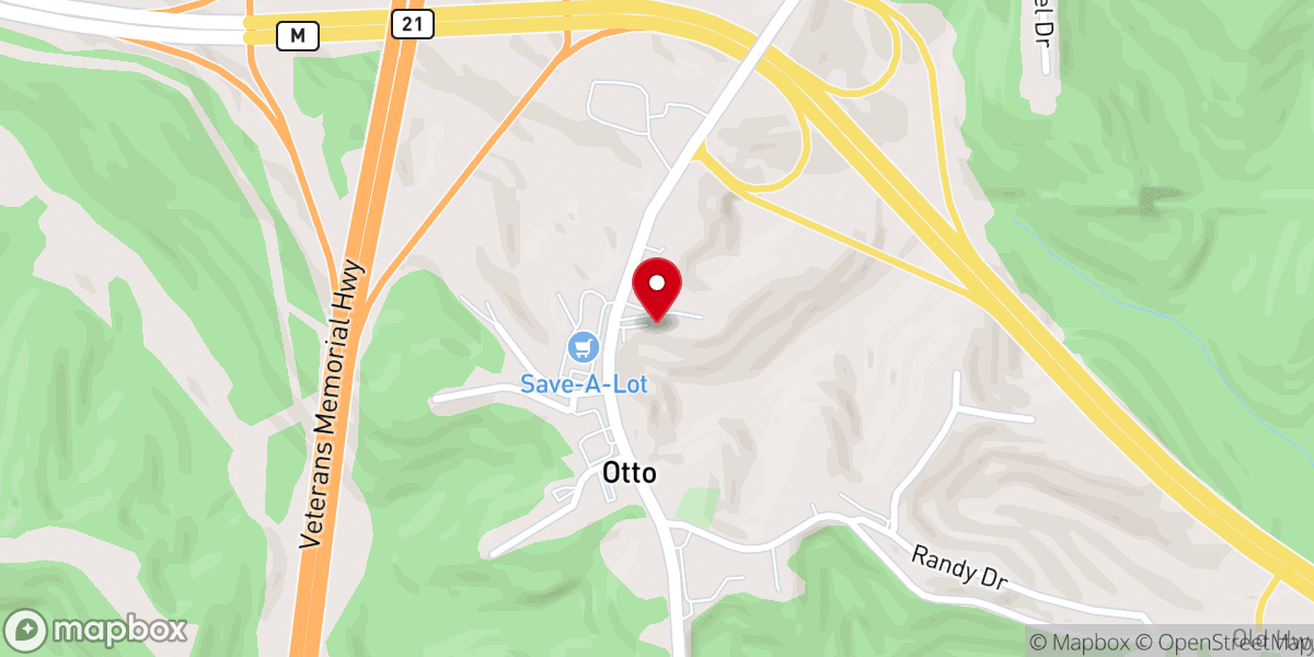 Map showing location of Bethel Baptist Church