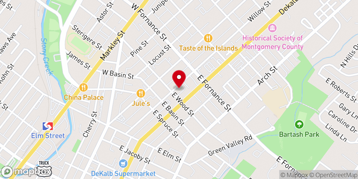 Map showing location of Mt Zion AME Church