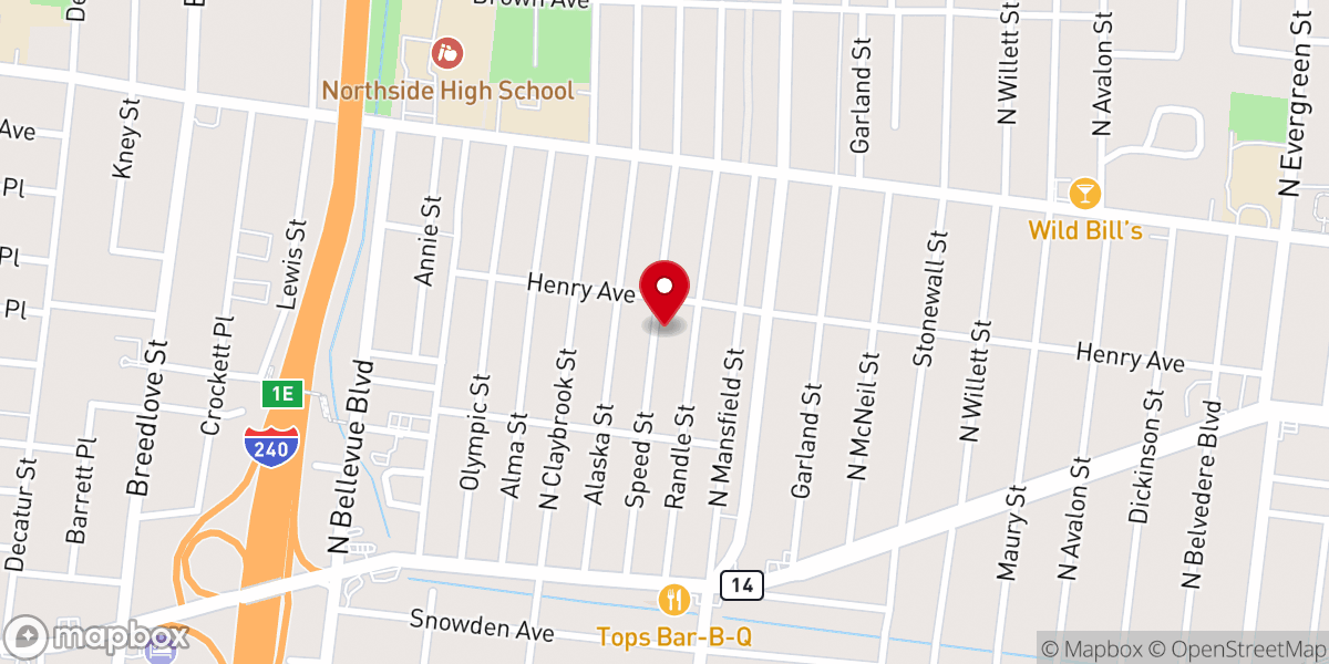 Map showing location of Moore Memorial Church of God in Christ