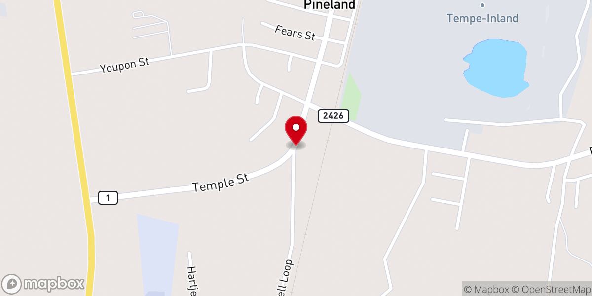Map showing location of Turning Point Tabernacle