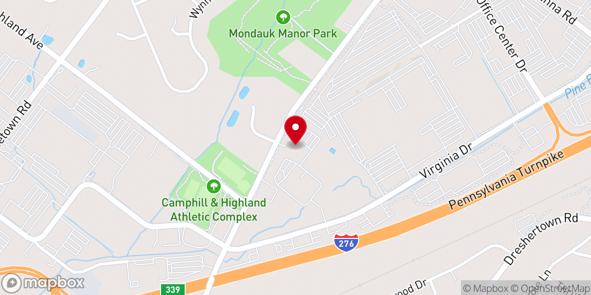 Map showing location of Hillman Church