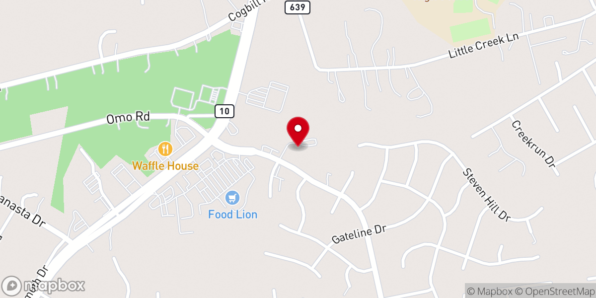 Map showing location of New Covenant Presbyterian Church