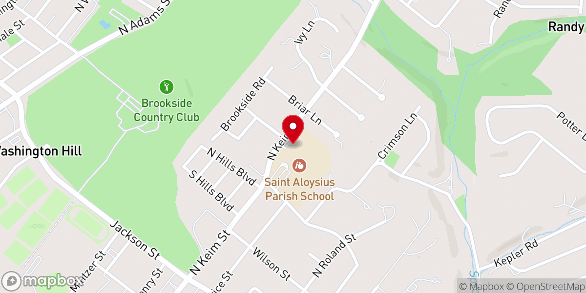 Map showing location of Saint Aloysius Parish School