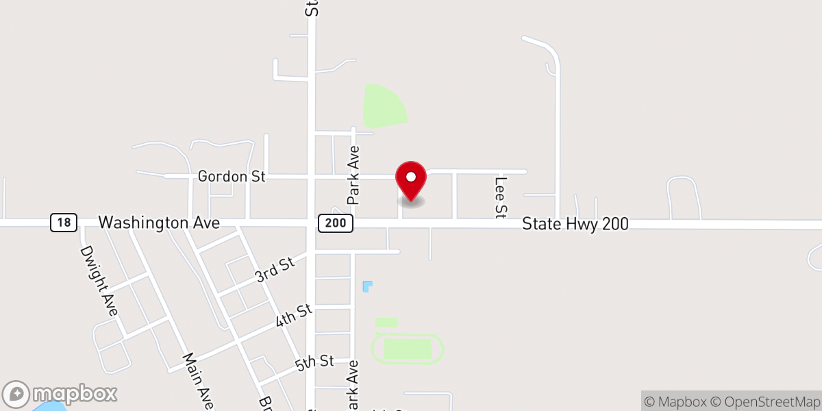 Map showing location of St Olaf Parish