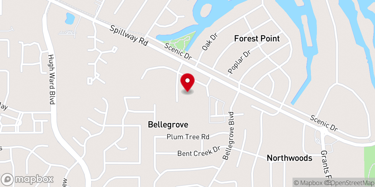 Map showing location of Lakeside Presbyterian Church