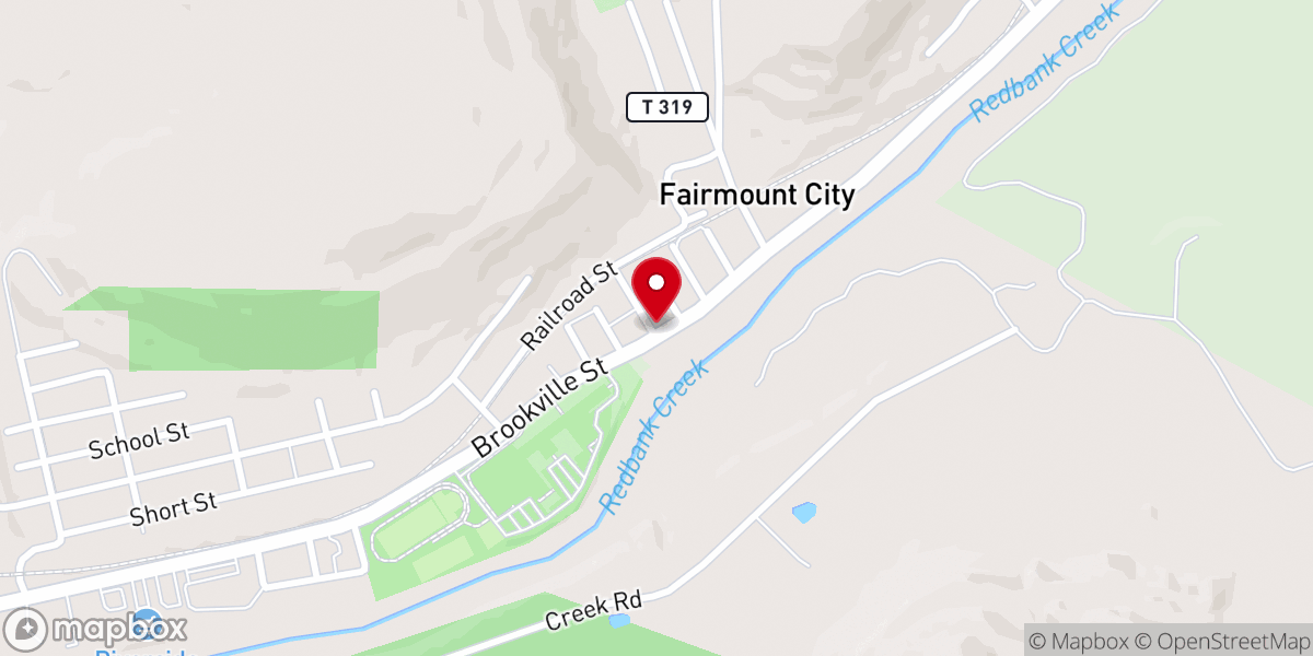 Map showing location of Fairmount City Community Church