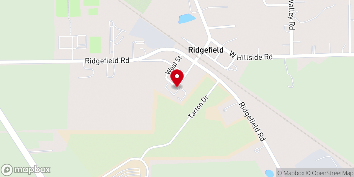 Map showing location of Ridgefield-Crystal Lake Presbyterian Church