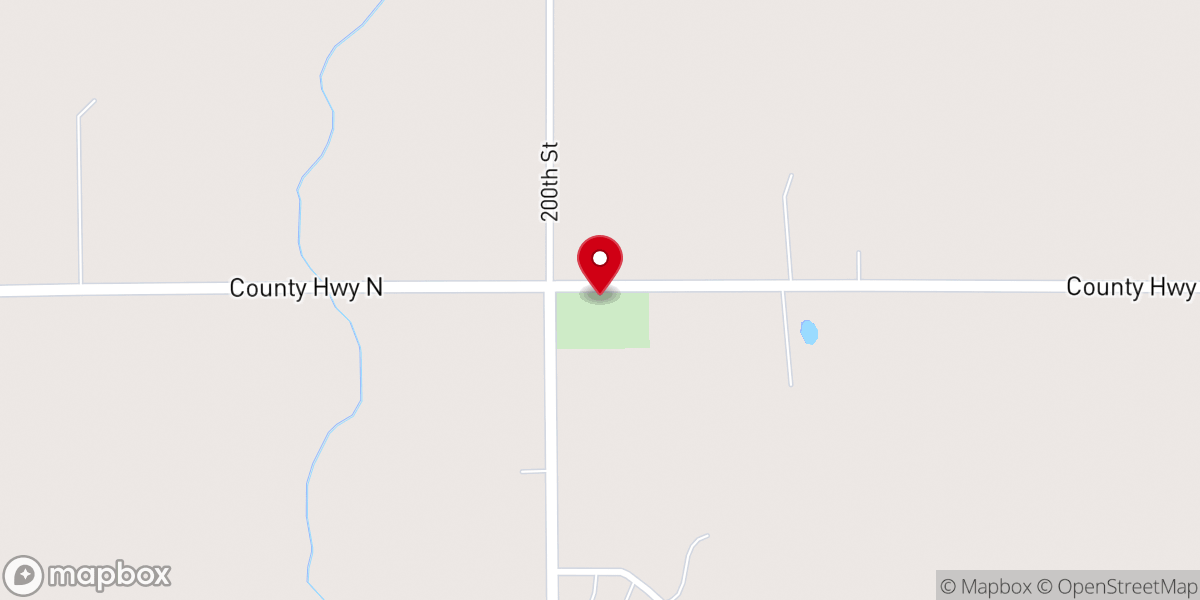 Map showing location of North Rush River Peace Church