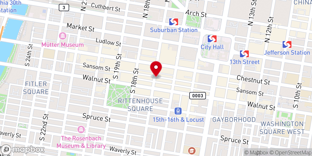 Map showing location of First Baptist Church of Philadelphia