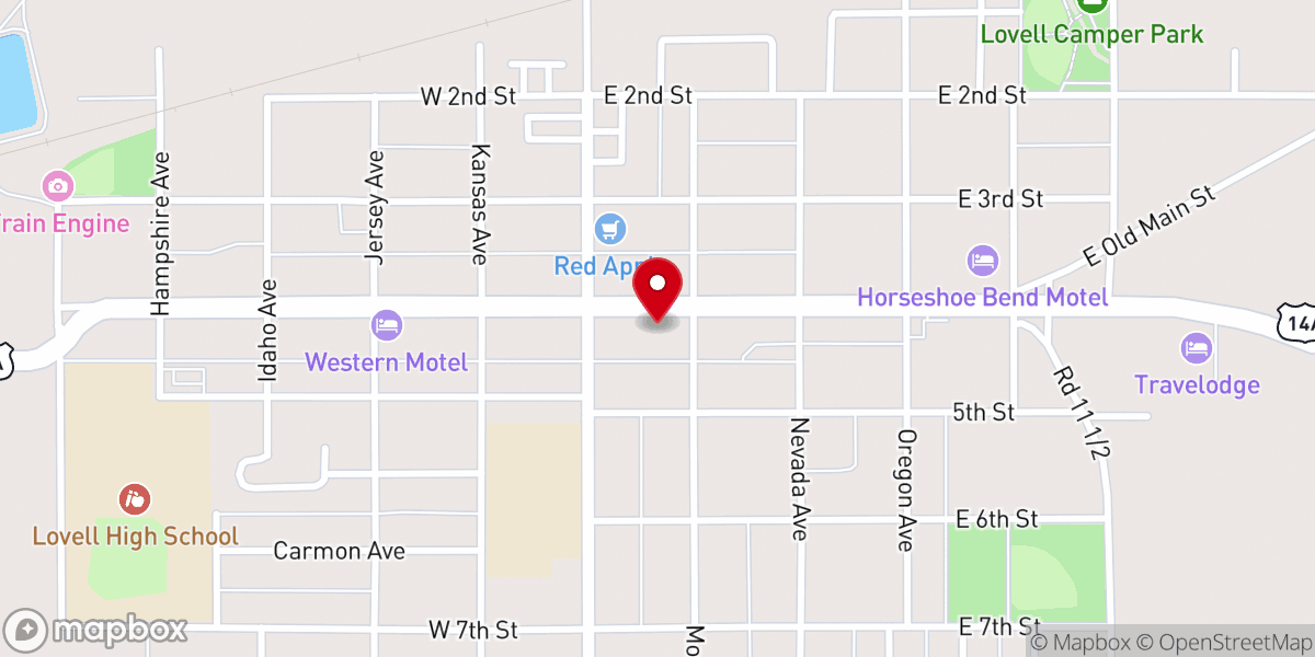 Map showing location of lovell bible church