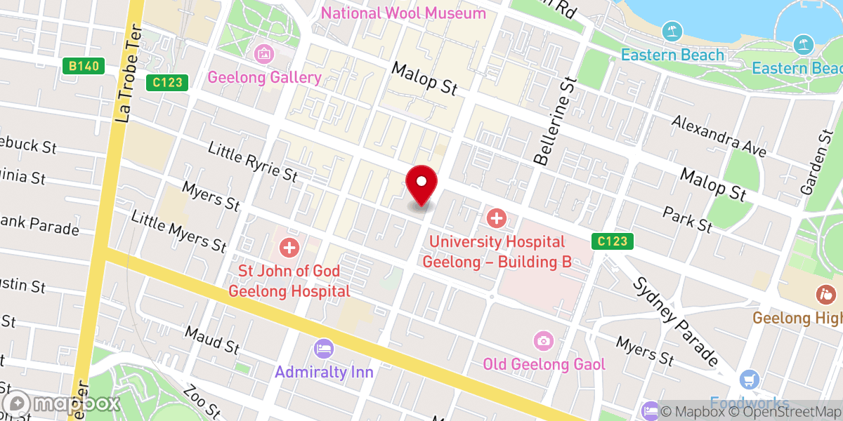 Map showing location of St George Indian Orthodox Church Geelong