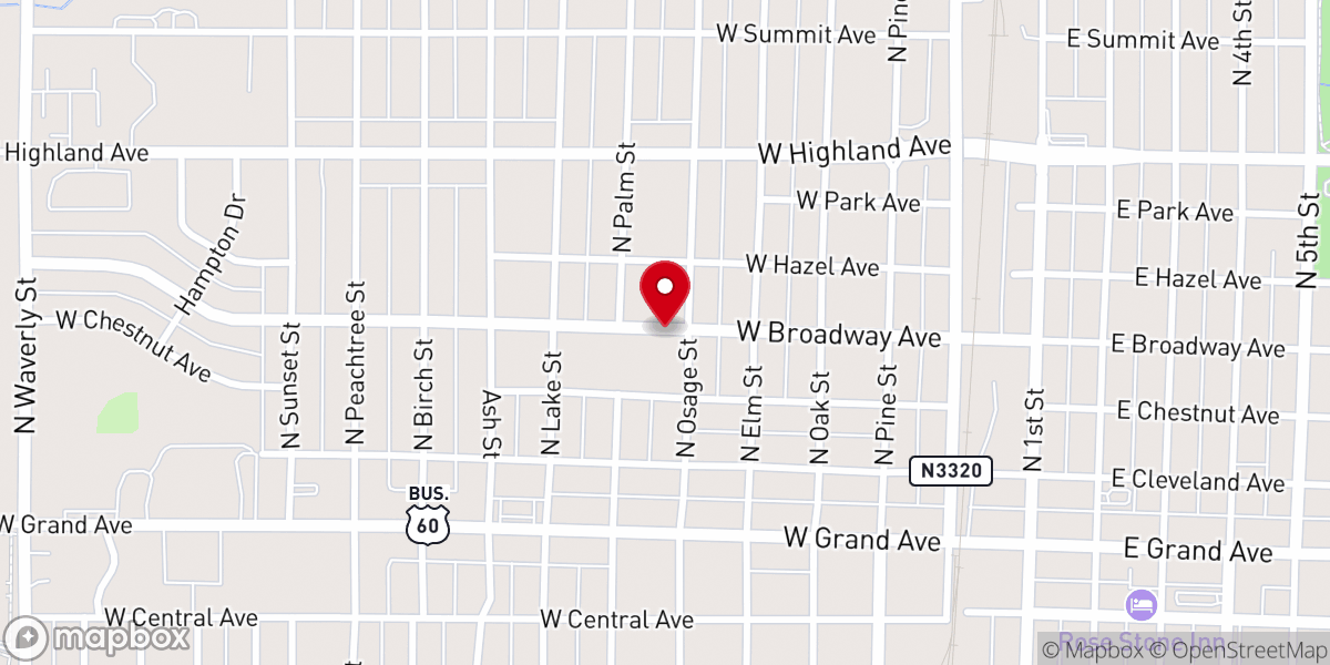 Map showing location of Church of Christ Broadway