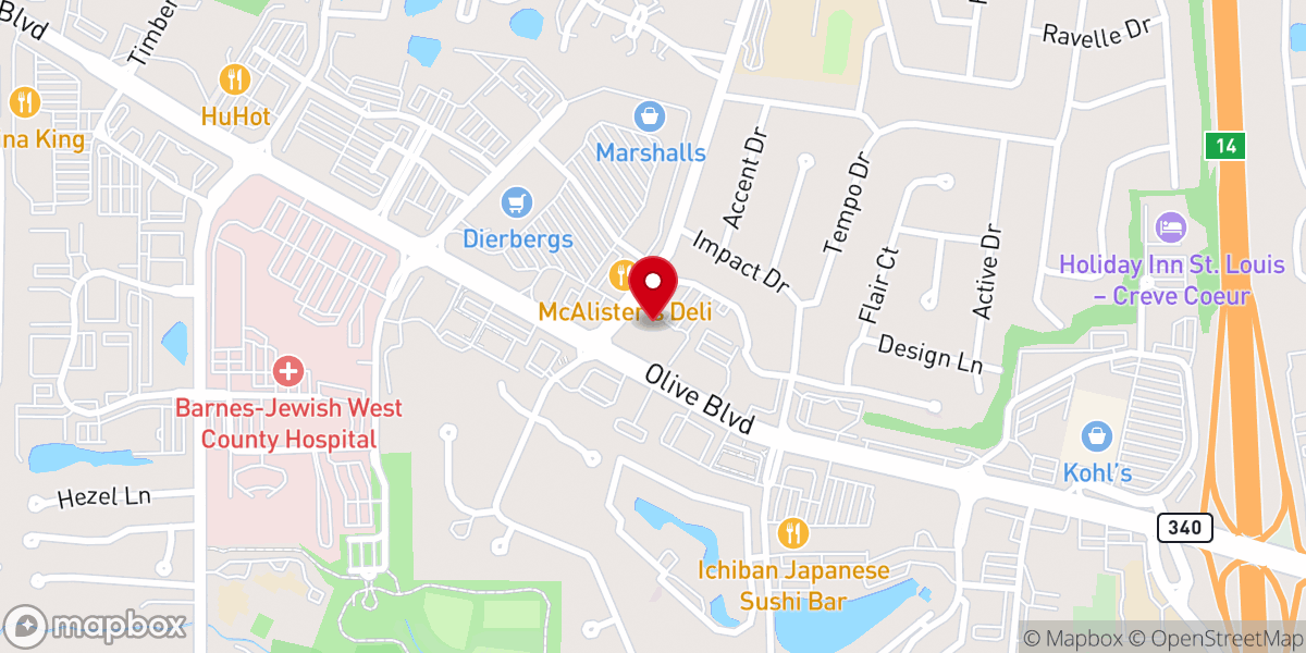 Map showing location of Parkway Baptist Church