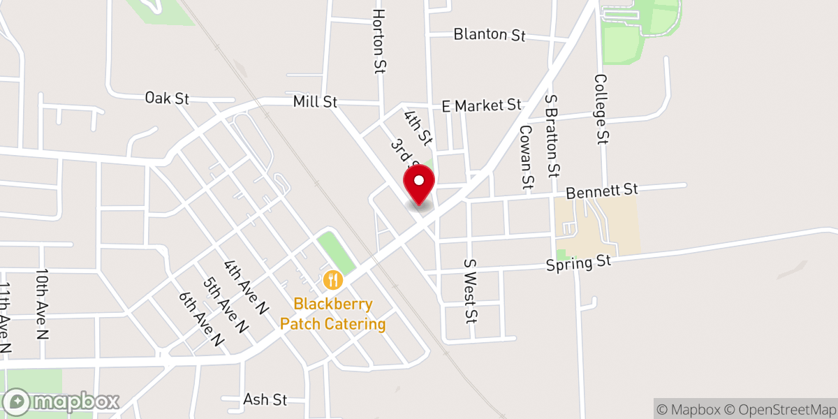 Map showing location of Decherd Methodist Church