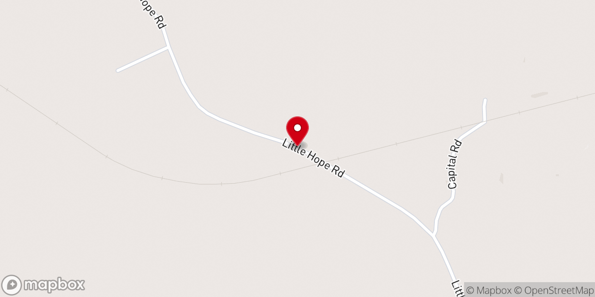 Map showing location of Little Hope Church