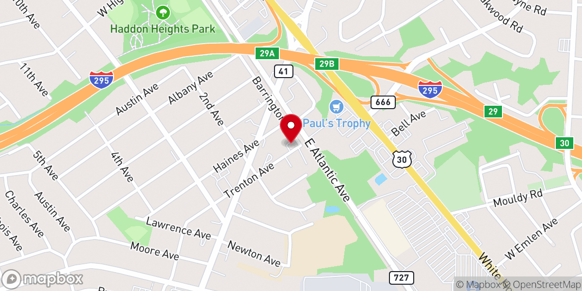 Map showing location of Barrington Gospel Hall